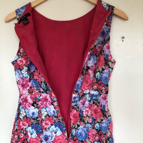 Forever 21 Pink Floral Bodycon Shift Dress Medium - Picture 4 of 8